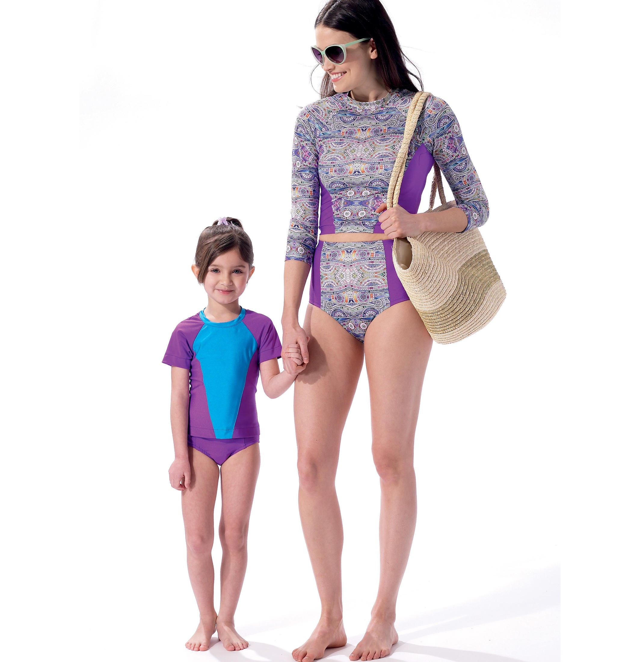 rashguard and bikini bottom
