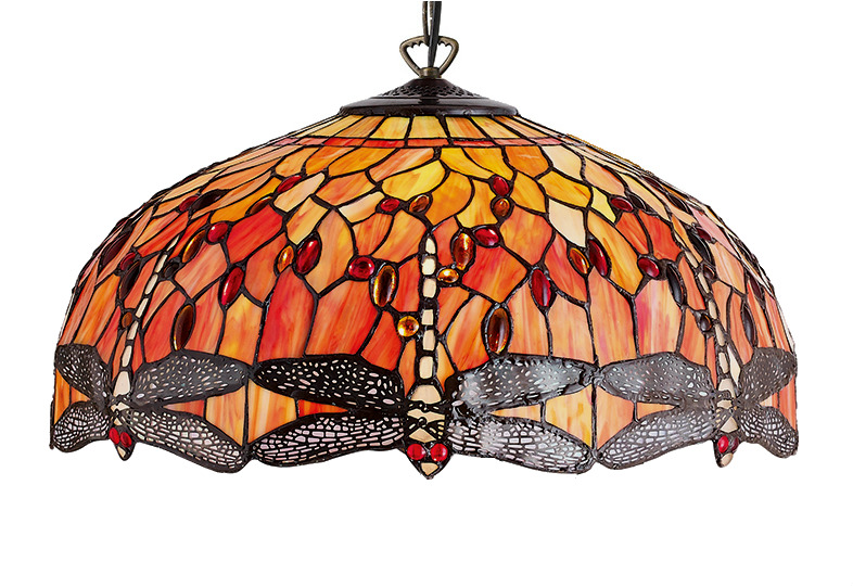 Tiffany lamper Bordslampe Rose Hengelampe Rosy Butterfly i Tiffany stil | Lampegiganten.no