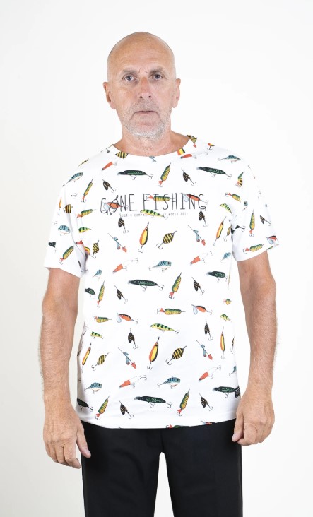 SQRTN Gone Fishing T-shirt Lure White
