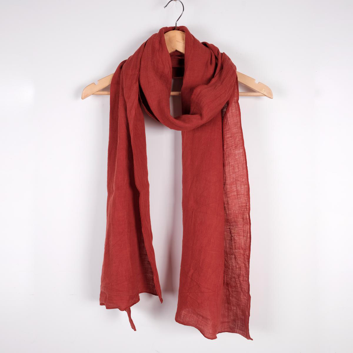 red linen scarf