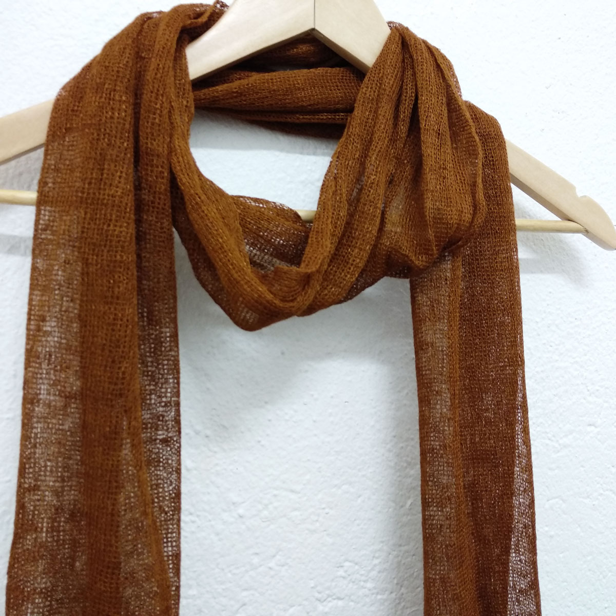 brown linen scarf