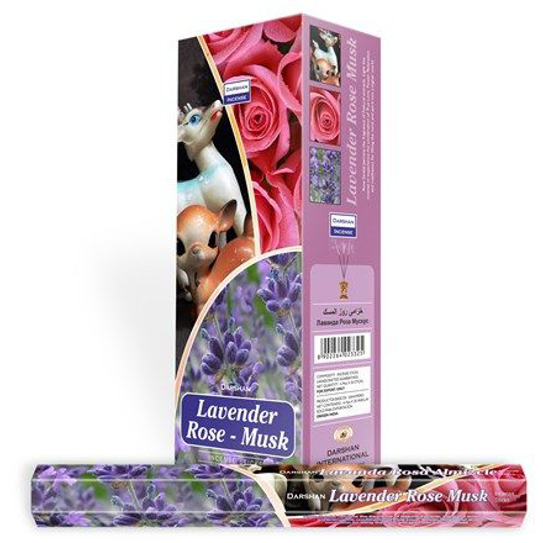 Lavendel, Ros &amp; Mysk Rökelse Darshan