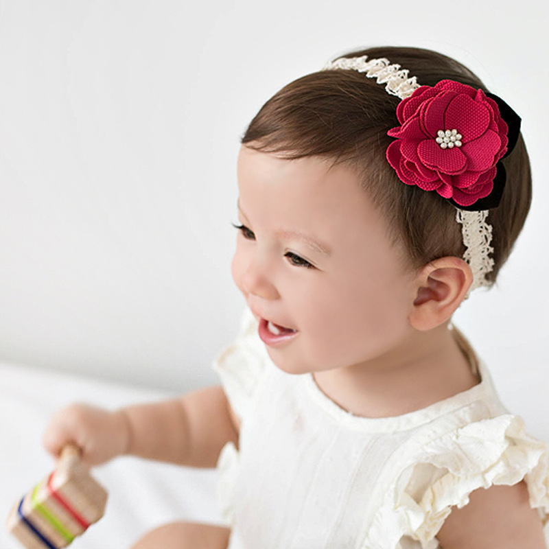 red infant headband